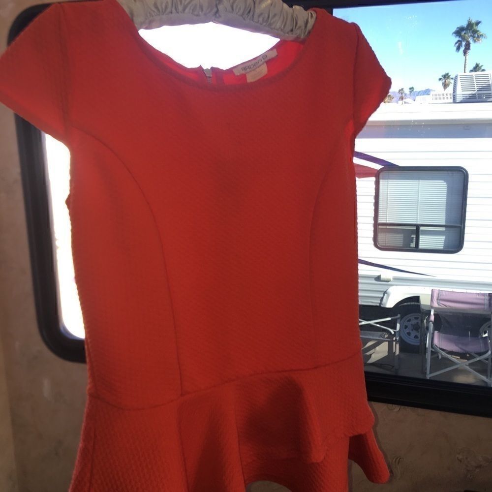 ARDEN B Orange Peplum Knit Top